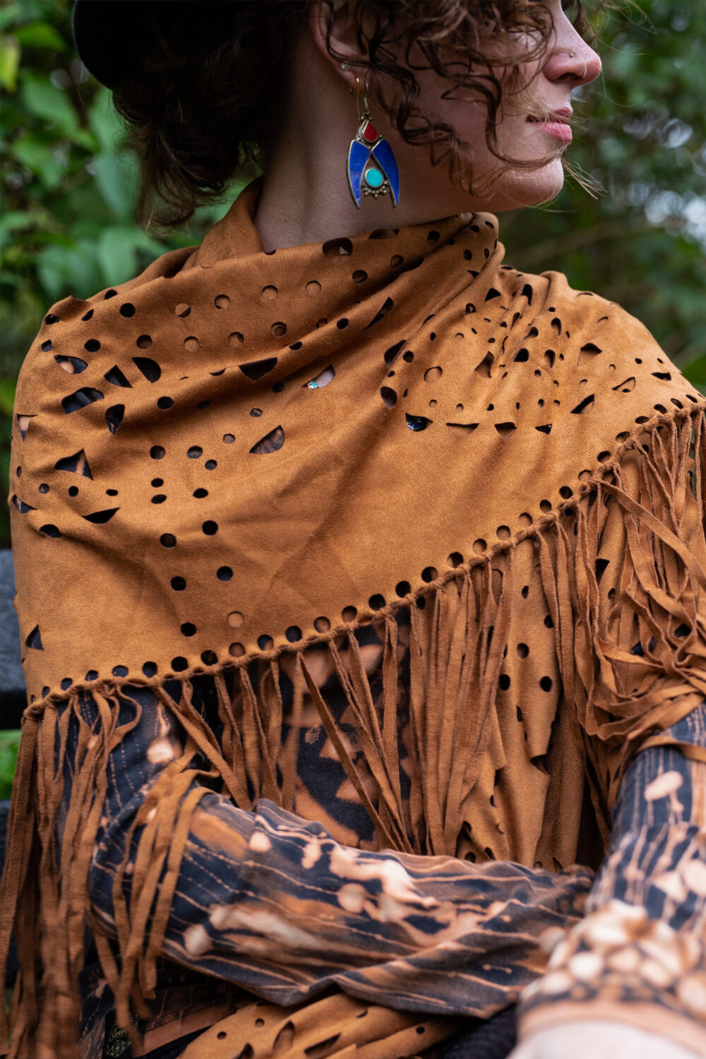 Boho Sjaal met Franjes Bruin