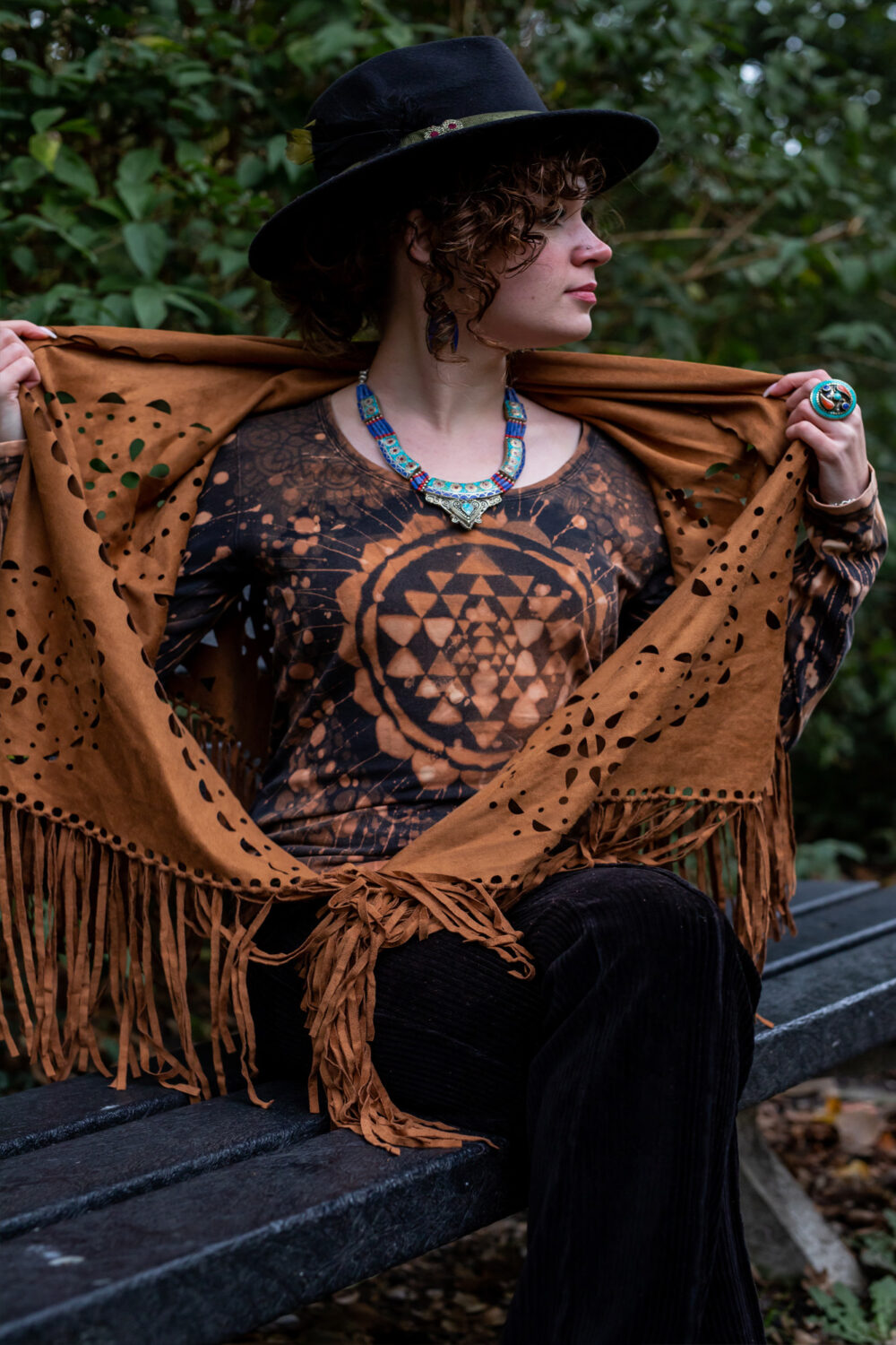 Boho Sjaal Met Franjes Bruin